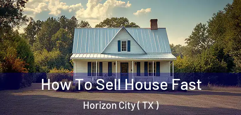  How To Sell House Fast Horizon City ( TX )