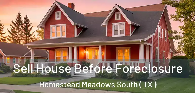  Sell House Before Foreclosure Homestead Meadows South ( TX )